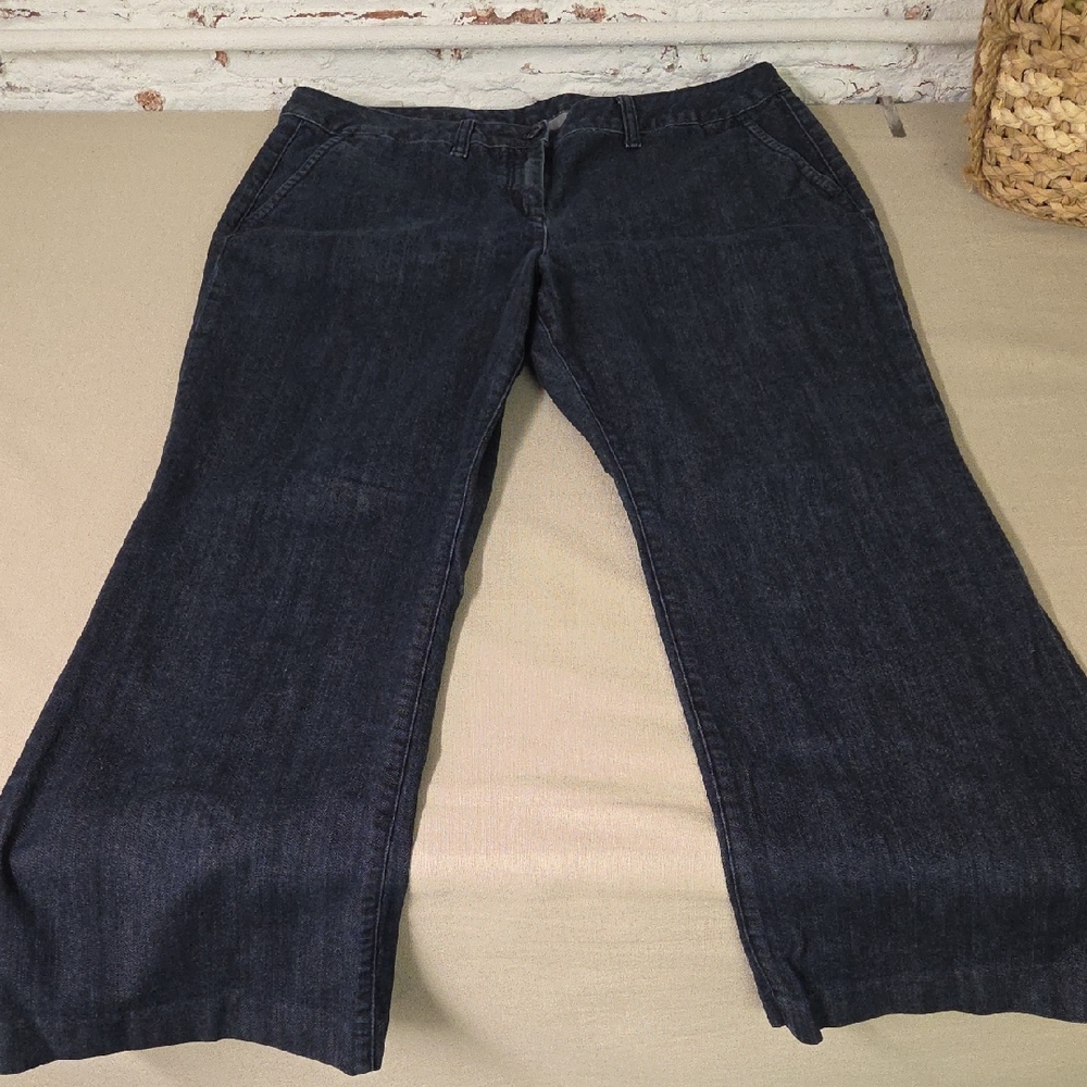 Talbots Trousers Size 18 Petite Dark Wash